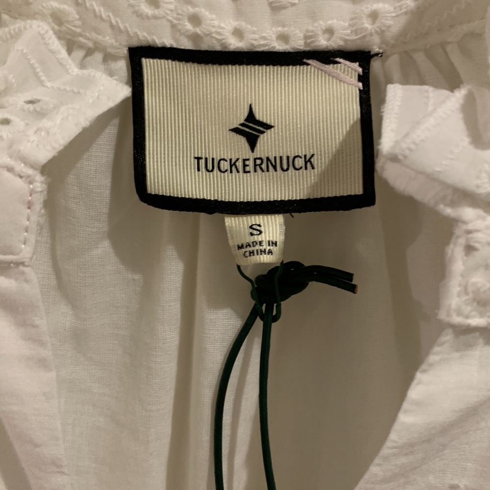 Tuckernuck White Eyelet Crawford Flutter Sleeve Mini Dress NWT Size Small - Picture 4 of 11